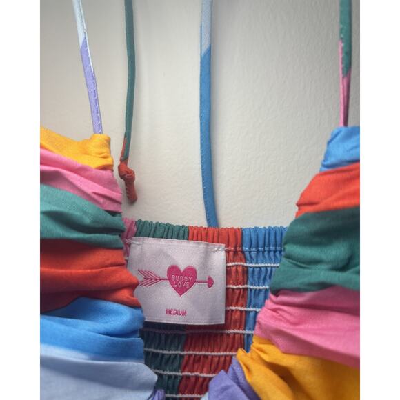 Gerty Midi Dress Buddy Love Rainbow Striped Dress - Picture 3 of 8